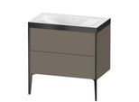 Duravit XViu Waschtisch-Unterschrank XV4710NB290P 80x48cm, 2 Auszüge, ohne Hahnloch, schwarz matt, Rahmen P, flannel grey seidenmatt