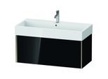 Duravit XViu Waschtisch-Unterschrank XV42370B140 98,4 x 39,7 x 45,4 cm, schwarz hochglanz, 1 Auszug, champagner matt