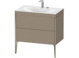 Duravit XViu Waschtisch-Unterschrank XV4710EB111C 80x48cm, 2 Auszüge, 2 Hahnlöcher, champagner matt, Rahmen C, eiche kaschmir