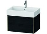 Duravit XViu Waschtisch-Unterschrank XV43350B116 68,4 x 39,7 x 45,4 cm, Eiche schwarz, 2 Schubkästen, champagner matt