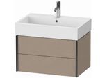 Duravit XViu Waschtisch-Unterschrank XV43350B275 68,4 x 39,7 x 45,4 cm, leinen, 2 Schubkästen, schwarz matt