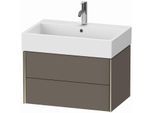Duravit XViu Waschtisch-Unterschrank XV43350B190 68,4 x 39,7 x 45,4 cm, flannel grey seidenmatt, 2 Schubkästen, champagner matt