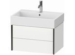 Duravit XViu Waschtisch-Unterschrank XV43350B218 68,4 x 39,7 x 45,4 cm, weiß matt, 2 Schubkästen, schwarz matt