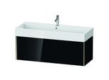 Duravit XViu Waschtisch-Unterschrank XV42380B140 118,4 x 39,7 x 45,4 cm, schwarz hochglanz, 1 Auszug, champagner matt