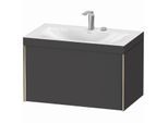 Duravit XViu Waschtisch-Unterschrank XV4610EB149C 80x48cm, 1 Auszug, 2 Hahnloch, champagner matt, Rahmen C, graphit matt