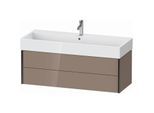 Duravit XViu Waschtisch-Unterschrank XV43380B286 118,4 x 39,7 x 45,4 cm, cappucino hochglanz, 2 Schubkästen, schwarz matt