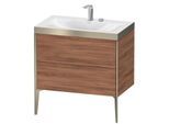 Duravit XViu Waschtisch-Unterschrank XV4710EB179P 80x48cm, 2 Auszüge, 2 Hahnlöcher, champagner matt, Rahmen P, nussbaum natur