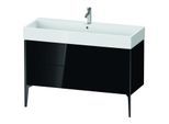 Duravit XViu Waschtisch-Unterschrank XV45380B240 118,4 x 49,3 x 45,4 cm, schwarz hochglanz, 2 Auszüge, schwarz matt