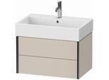 Duravit XViu Waschtisch-Unterschrank XV43350B291 68,4 x 39,7 x 45,4 cm, taupe matt, 2 Schubkästen, schwarz matt