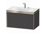 Duravit XViu Waschtisch-Unterschrank XV4610EB149P 80x48cm, 1 Auszug, 2 Hahnloch, champagner matt, Rahmen P, graphit matt