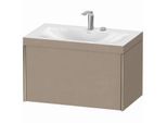 Duravit XViu Waschtisch-Unterschrank XV4610EB175C 80x48cm, 1 Auszug, 2 Hahnloch, champagner matt, Rahmen C, leinen