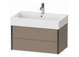 Duravit XViu Waschtisch-Unterschrank XV43360B211 78,4 x 39,7 x 45,4 cm, eiche kaschmir, 2 Schubkästen, schwarz matt