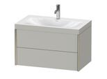Duravit XViu Waschtisch-Unterschrank XV4615OB107C 80x48cm, 2 Schubkästen, 1 Hahnloch, champagner matt, Rahmen C, betongrau matt