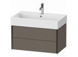 Duravit XViu Waschtisch-Unterschrank XV43360B290 78,4 x 39,7 x 45,4 cm, flannel grey seidenmatt, 2 Schubkästen, schwarz matt