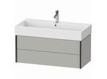 Duravit XViu Waschtisch-Unterschrank XV43370B207 98,4 x 39,7 x 45,4 cm, betongrau matt, 2 Schubkästen, schwarz matt