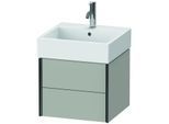 Duravit XViu Waschtisch-Unterschrank XV43330B207 48,4 x 39,7 x 45,4 cm, betongrau matt, 2 Schubkästen, schwarz matt