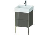 Duravit XViu Waschtisch-Unterschrank XV45330B189 48,4 x 49,3 x 45,4 cm, flannel grey hochglanz, 2 Auszüge, champagner matt