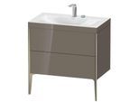Duravit XViu Waschtisch-Unterschrank XV4710EB189C 80x48cm, 2 Auszüge, 2 Hahnlöcher, champagner matt, Rahmen C, flannel grey hochglanz
