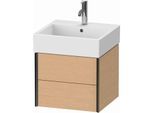 Duravit XViu Waschtisch-Unterschrank XV43330B212 48,4 x 39,7 x 45,4 cm, eiche gebürstet, 2 Schubkästen, schwarz matt