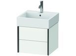 Duravit XViu Waschtisch-Unterschrank XV43330B218 48,4 x 39,7 x 45,4 cm, weiß matt, 2 Schubkästen, schwarz matt
