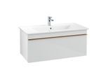 Villeroy und Boch Venticello Waschtisch-Unterschrank A93505RE 95,3 x 42 x 50,2 cm, Griff Copper, Glass Glossy White