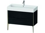 Duravit XViu Waschtisch-Unterschrank XV45370B116 98,4 x 49,3 x 45,4 cm, Eiche schwarz, 2 Auszüge, champagner matt