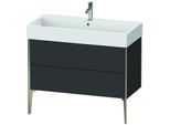 Duravit XViu Waschtisch-Unterschrank XV45370B180 98,4 x 49,3 x 45,4 cm, graphit supermatt, 2 Auszüge, champagner matt