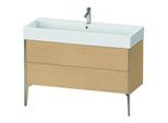 Duravit XViu Waschtisch-Unterschrank XV45380B130 118,4 x 49,3 x 45,4 cm, Eiche natur, 2 Auszüge, champagner matt