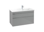Villeroy und Boch Venticello Waschtisch-Unterschrank A92801RA 95,3 x 59 x 50,2 cm, Becken rechts, Griff Chrom, Glass Glossy Grey