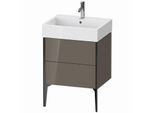 Duravit XViu Waschtisch-Unterschrank XV45340B289 58,4 x 49,3 x 45,4 cm, flannel grey hochglanz, 2 Auszüge, schwarz matt