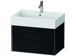 Duravit XViu Waschtisch-Unterschrank XV43350B216 68,4 x 39,7 x 45,4 cm, Eiche schwarz, 2 Schubkästen, schwarz matt