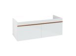Villeroy und Boch Venticello Waschtisch-Unterschrank A93805RE 115,3 x 42 x 50,2 cm, Griff Copper, Glass Glossy White