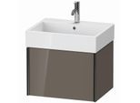 Duravit XViu Waschtisch-Unterschrank XV42340B289 58,4 x 39,7 x 45,4 cm, flannel grey hochglanz, 1 Auszug, schwarz matt