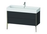 Duravit XViu Waschtisch-Unterschrank XV45380B180 118,4 x 49,3 x 45,4 cm, graphit supermatt, 2 Auszüge, champagner matt