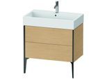 Duravit XViu Waschtisch-Unterschrank XV45360B230 78,4 x 49,3 x 45,4 cm, Eiche natur, 2 Auszüge, schwarz matt