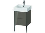 Duravit XViu Waschtisch-Unterschrank XV45330B289 48,4 x 49,3 x 45,4 cm, flannel grey hochglanz, 2 Auszüge, schwarz matt