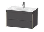 Duravit XViu Waschtisch-Unterschrank XV4615OB149C 80x48cm, 2 Schubkästen, 1 Hahnloch, champagner matt, Rahmen C, graphit matt