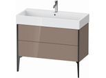 Duravit XViu Waschtisch-Unterschrank XV45370B286 98,4 x 49,3 x 45,4 cm, cappucino hochglanz, 2 Auszüge, schwarz matt