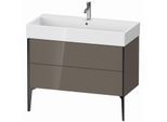 Duravit XViu Waschtisch-Unterschrank XV45370B289 98,4 x 49,3 x 45,4 cm, flannel grey hochglanz, 2 Auszüge, schwarz matt