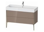 Duravit XViu Waschtisch-Unterschrank XV45380B186 118,4 x 49,3 x 45,4 cm, cappucino hochglanz, 2 Auszüge, champagner matt