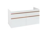 Villeroy und Boch Venticello Waschtisch-Unterschrank A92905RE 115,3 x 59 x 50,2 cm, Griff Copper, Glass Glossy White