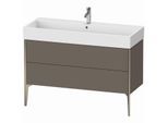 Duravit XViu Waschtisch-Unterschrank XV45380B190 118,4 x 49,3 x 45,4 cm, flannel grey seidenmatt, 2 Auszüge, champagner matt