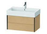 Duravit XViu Waschtisch-Unterschrank XV43360B230 78,4 x 39,7 x 45,4 cm, Eiche natur, 2 Schubkästen, schwarz matt