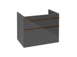 Villeroy und Boch Venticello Waschtisch-Unterschrank A92505FP 75,3 x 59 x 50,2 cm, Griff Copper, Glossy Grey