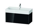 Duravit XViu Waschtisch-Unterschrank XV43370B240 98,4 x 39,7 x 45,4 cm, schwarz hochglanz, 2 Schubkästen, schwarz matt