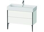 Duravit XViu Waschtisch-Unterschrank XV45370B218 98,4 x 49,3 x 45,4 cm, weiß matt, 2 Auszüge, schwarz matt