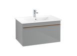 Villeroy und Boch Venticello Waschtisch-Unterschrank A93405RA 75,3 x 42 x 50,2 cm, Griff Copper, Glass Glossy Grey