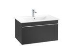 Villeroy und Boch Venticello Waschtisch-Unterschrank A93401PD 75,3 x 42 x 50,2 cm, Griff Chrom, Black Matt Lacquer