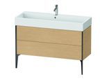 Duravit XViu Waschtisch-Unterschrank XV45380B230 118,4 x 49,3 x 45,4 cm, Eiche natur, 2 Auszüge, schwarz matt