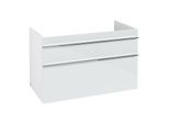 Villeroy und Boch Venticello Waschtisch-Unterschrank A92601RE 95,3 x 59 x 50,2 cm, Becken mittig, Griff Chrom, Glass Glossy White